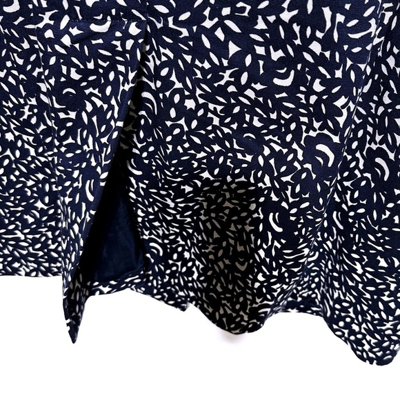 Talbots Floral Print Trench Coat In Navy and White Lined Blue Button Size 14 - Picture 7 of 10